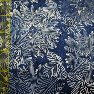 Bali Batik: Blau mit Blumen